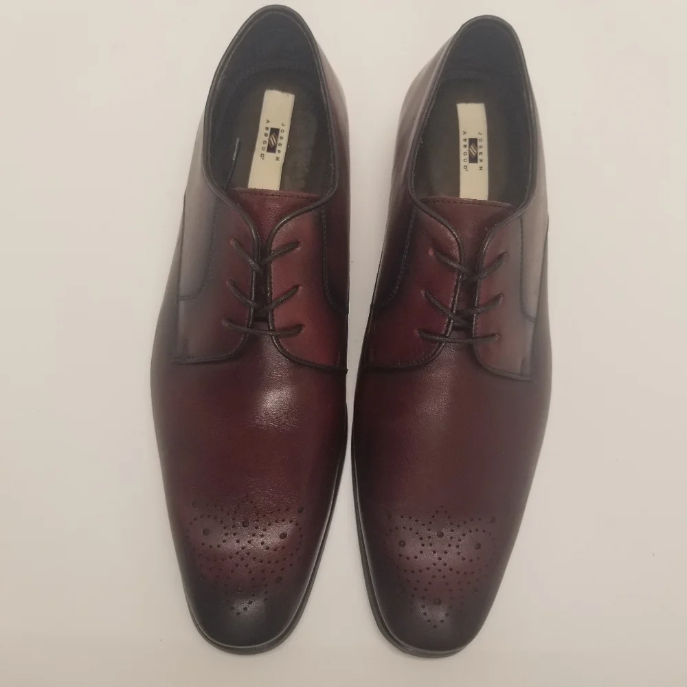 Joseph Abbound Locarno Mens Size 11D Red Wine Burgundy Leather Oxford Lace Up